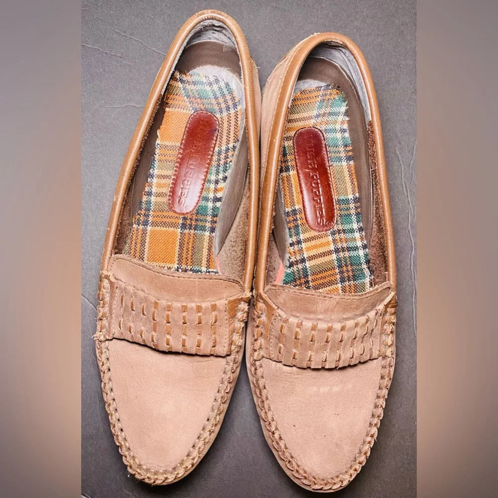 Hush Puppies Brown‎ Loafer Suede Flats for Women, 9.5
